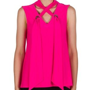 Joseph Ribkoff Hot Pink Sleeveless Blouse-Size 8